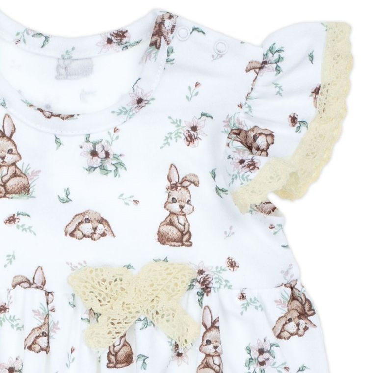 Rampers dziewczęcy, biały, Nicol