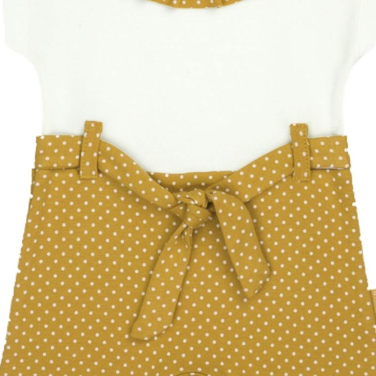 Rampers dziewczęcy, ecru, żółty, Nicol