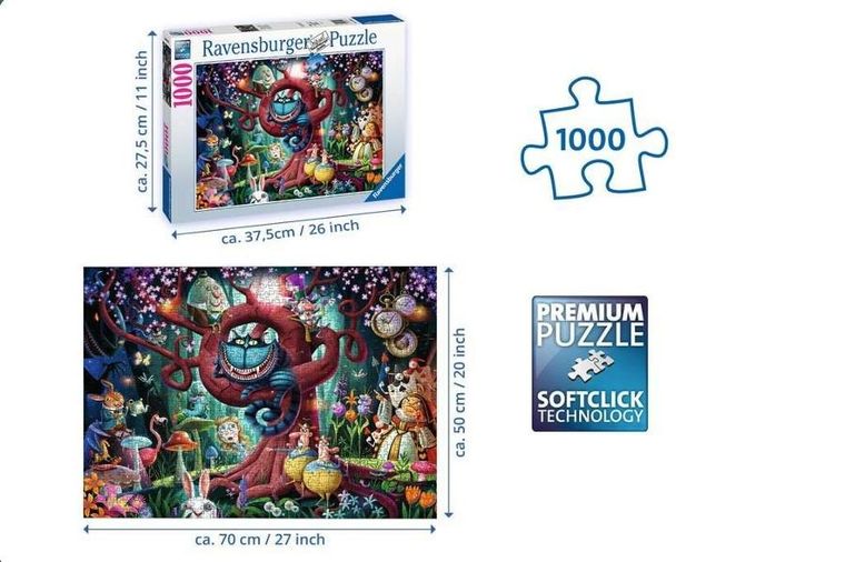 Ravensburger, Alicja w krainie czarów, Prawie wszyscy są szaleni, puzzle, 1000 elementów