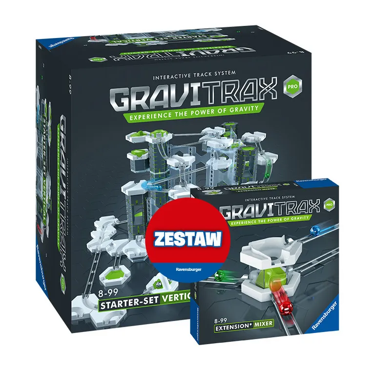 Ravensburger, GraviTrax Pro, zestaw startowy + Mixer, zestaw uzupełniający