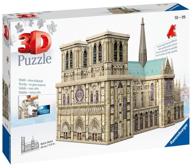 Ravensburger, Katedra Notre Dame, puzzle 3D, 324 elementy
