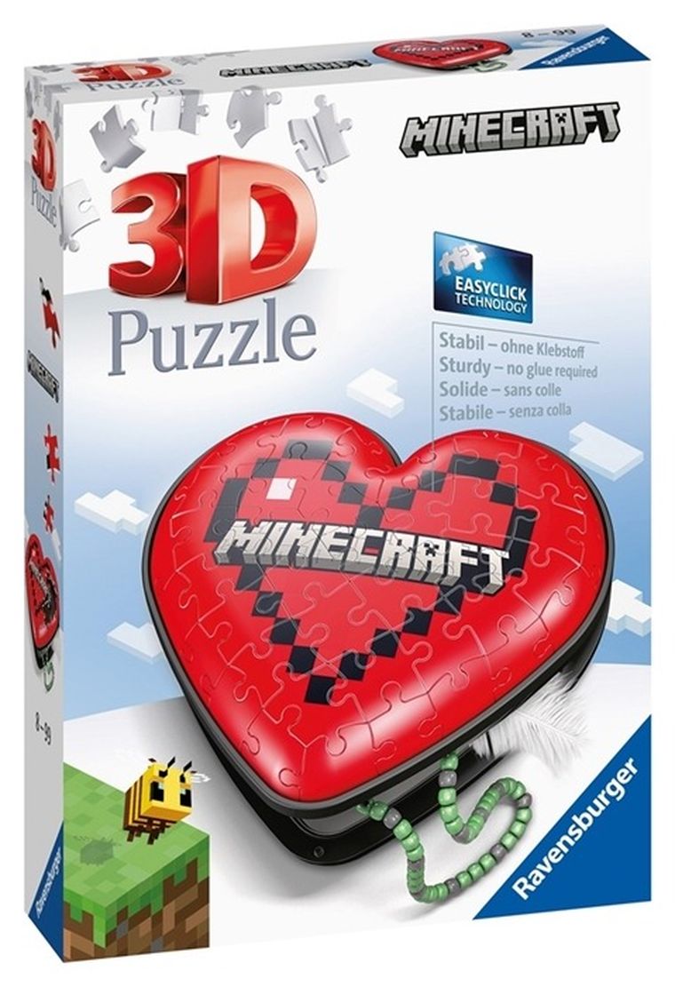 Ravensburger, Minecraft, serce, puzzle 3D, 60 elementów