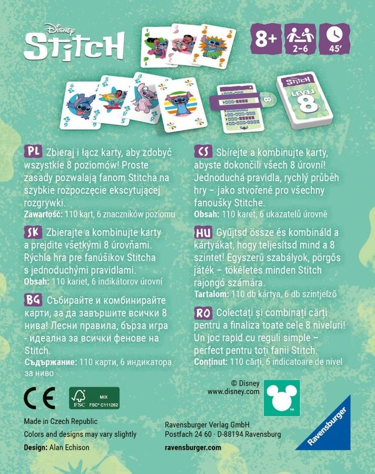 Ravensburger, Stitch, Level 8, gra karciana