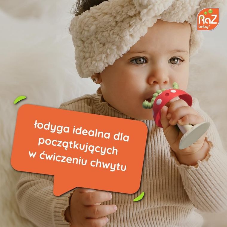 RazBaby, Chompy, gryzak z przyssawką, różowy