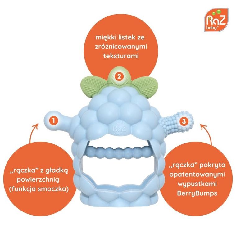 RazBaby, RaZberry Grip, gryzak silikonowy, czerwony