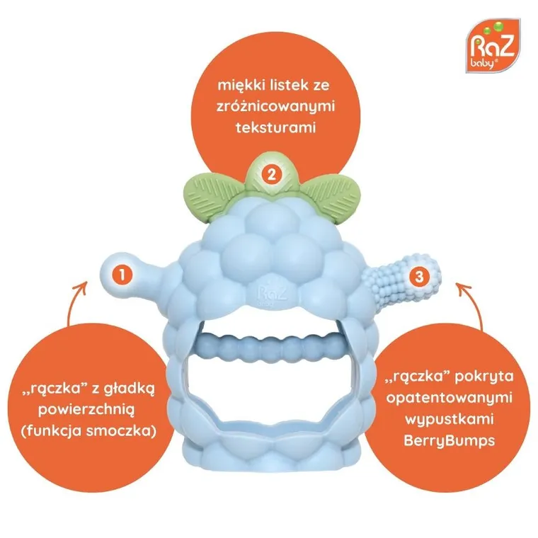RazBaby, RaZberry Grip, gryzak silikonowy, różowy