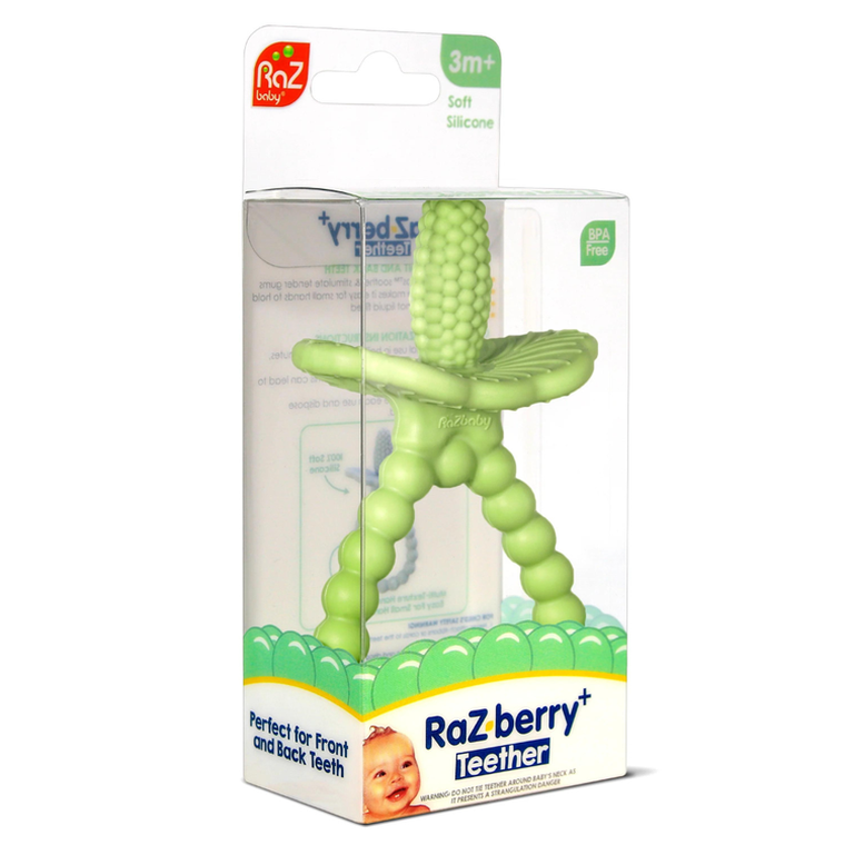 RazBaby, Soczysta Malina Plus, gryzak silikonowy, zielony
