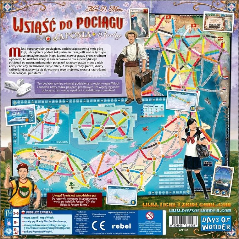 Rebel, Wsiąść do Pociągu: Kolekcja Map 7 - Japonia i Włochy, dodatek, gra familijna