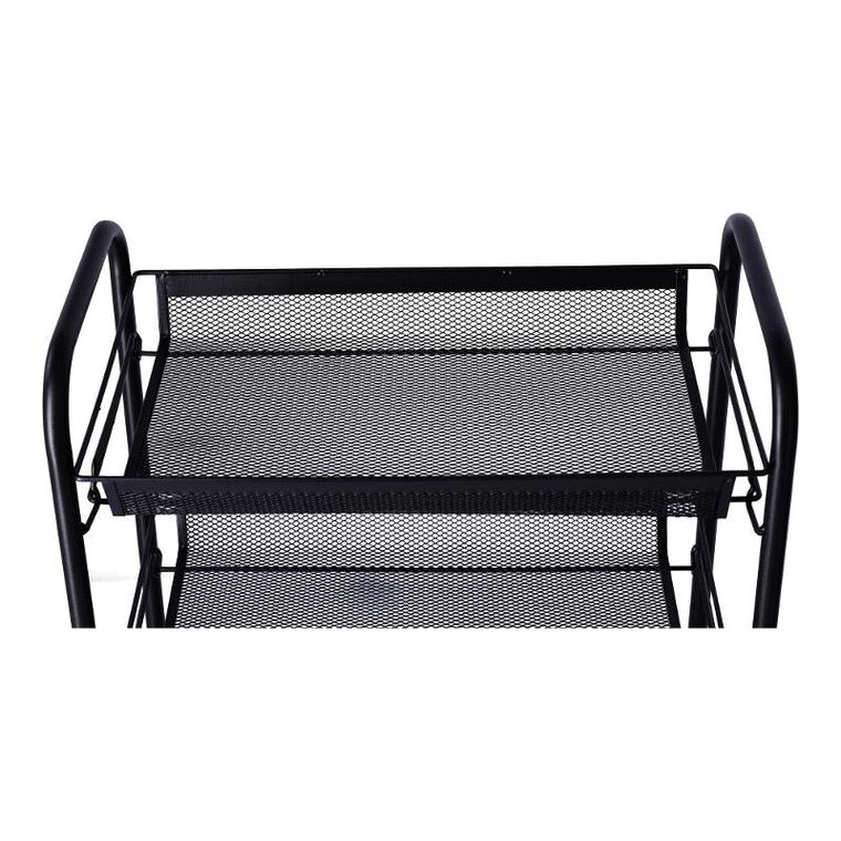 Regał na kółkach z czterema półkami, czarny