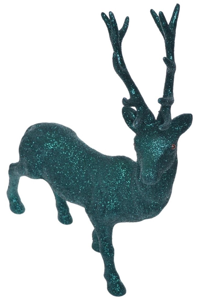 Renifer zielony, brokatowy, 29-7-40 cm
