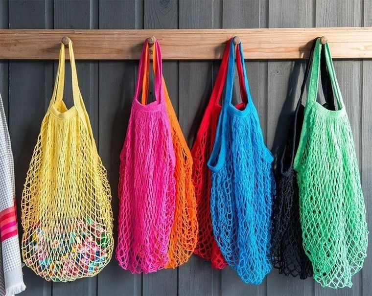 Rex London, siatkowa torba na zakupy, niebieska