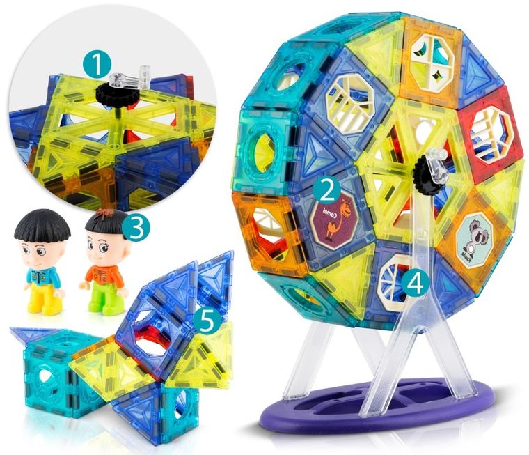 Ricokids, Karuzela, klocki magnetyczne, 71 elementów