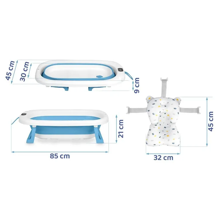 Ricokids, RK-287, wanienka składana z termometrem i wkładką, biało-niebieska