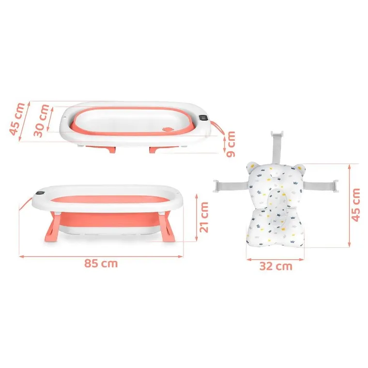Ricokids, RK-287, wanienka składana z termometrem i wkładką, biało-różowa
