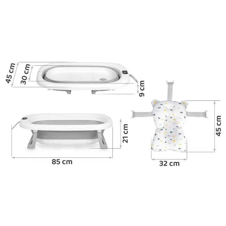 Ricokids, RK-287, wanienka składana z termometrem i wkładką, biało-szara
