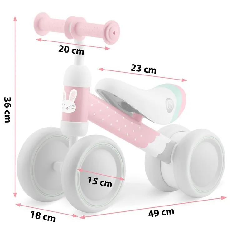 Ricokids, rowerek biegowy dla dzieci, trójkołowy, różowy