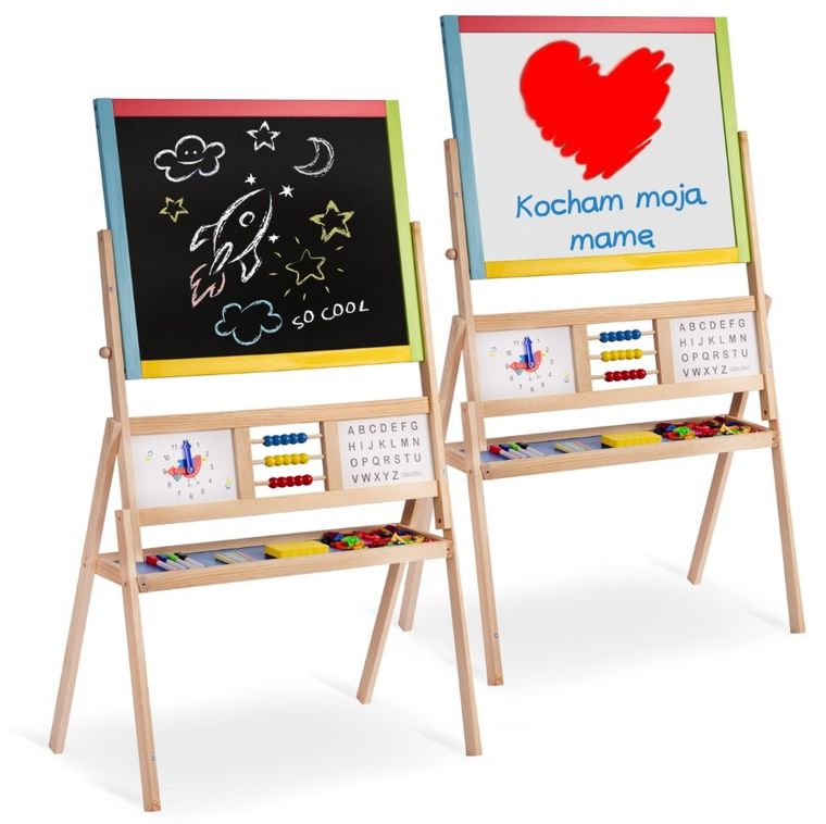 Ricokids, tablica drewniana z zegarem, 113-69-37 cm