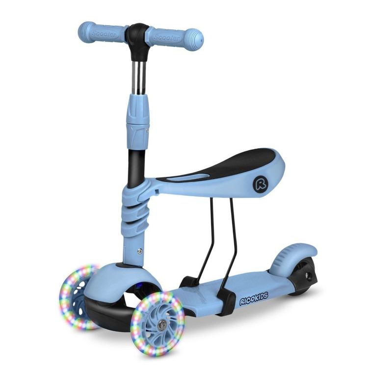 Ricokids, Todi, hulajnoga 3-kołowa, niebiesko-szara