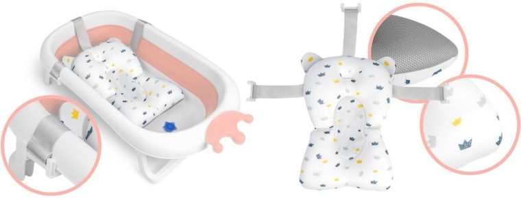 Ricokids, wanienka składana + poduszka, różowa