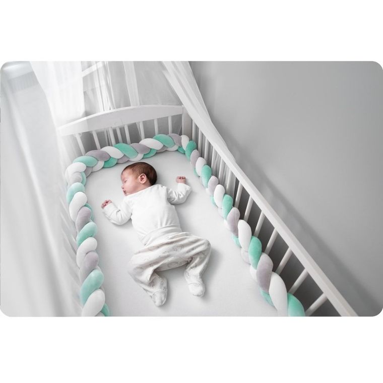 Ricokids, warkocz, ochraniacz do łóżeczka, miętowy, 3m