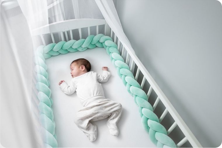 Ricokids, warkocz, ochraniacz do łóżeczka, miętowy