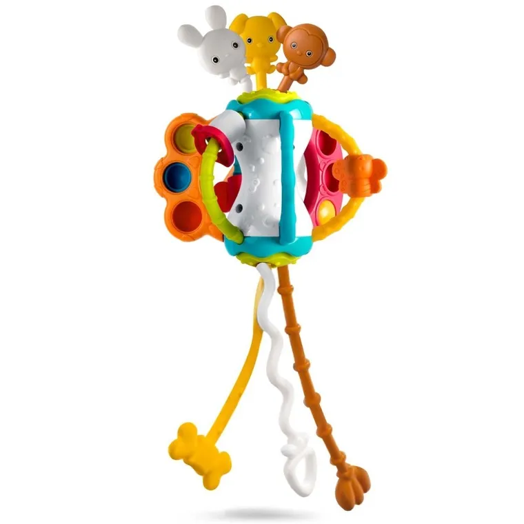 Ricokids, zabawka niemowlęca montessori ze sznurkami sensorycznymi, zwierzątka