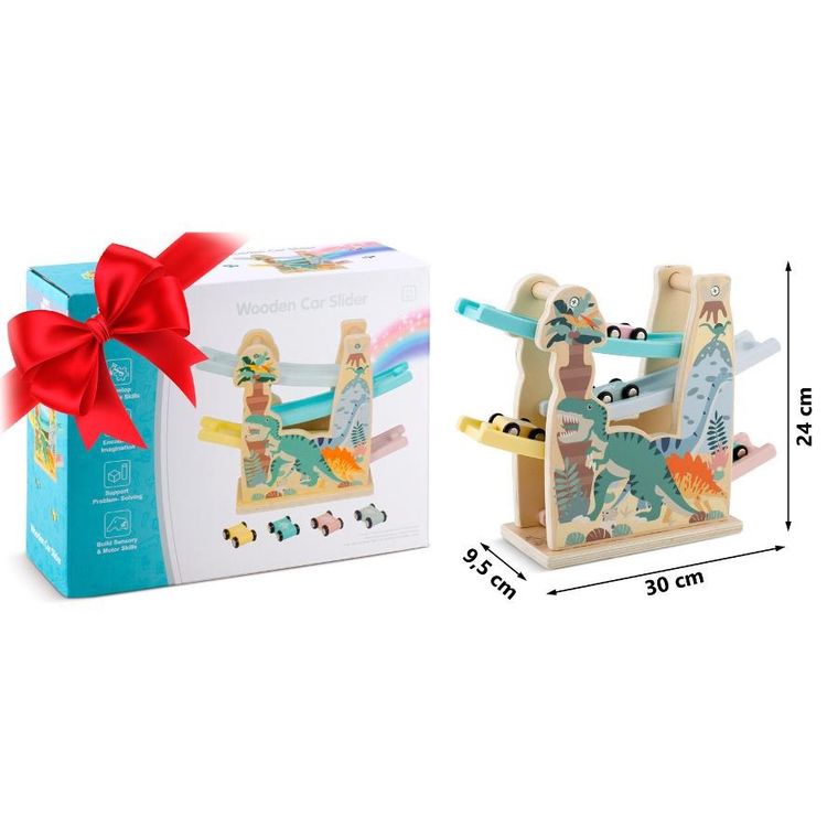 Ricokids, Zjeżdżalnia z samochodzikami, drewniana zabawka