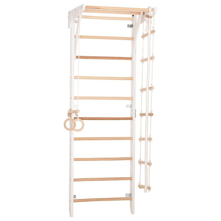 Rinagym, drewniana drabinka gimnastyczna, biały