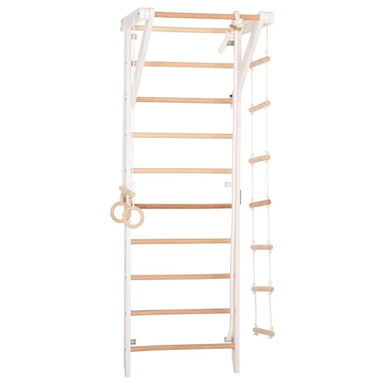 Rinagym, drewniana drabinka gimnastyczna, biały