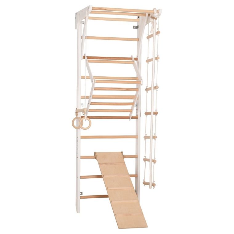 Rinagym, drewniana drabinka gimnastyczna, Kinder 3, biały
