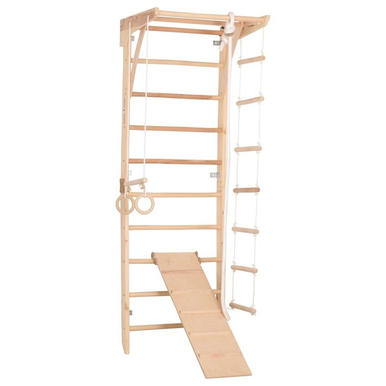 Rinagym, drewniana drabinka gimnastyczna, Kinder 3, naturalny