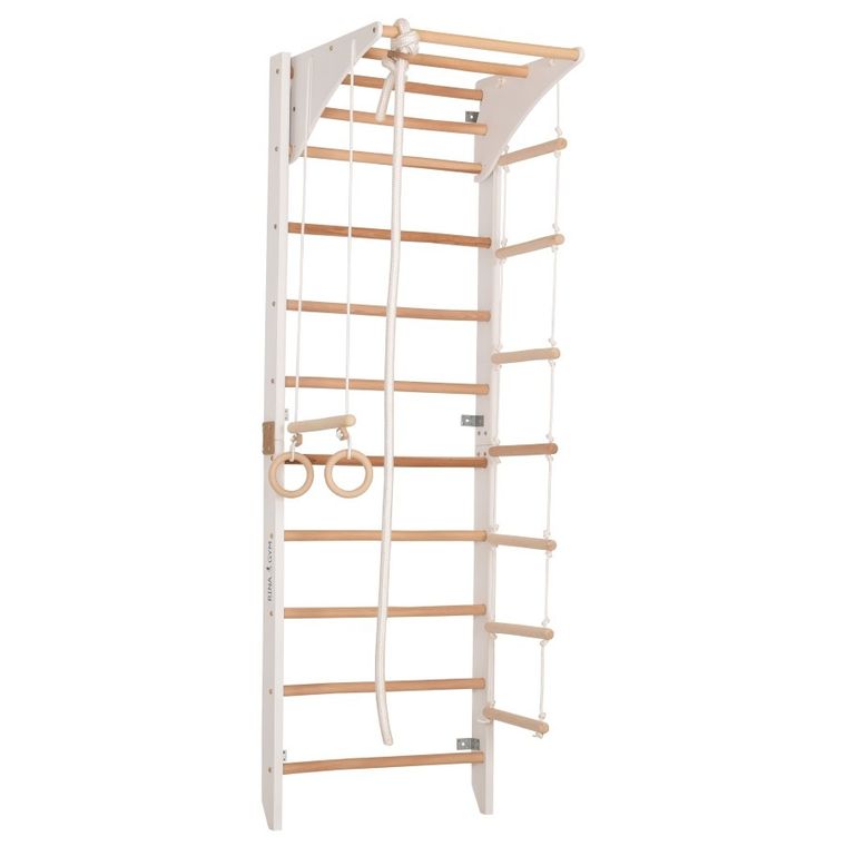 Rinagym, drewniana drabinka gimnastyczna, Kombi 2, biały