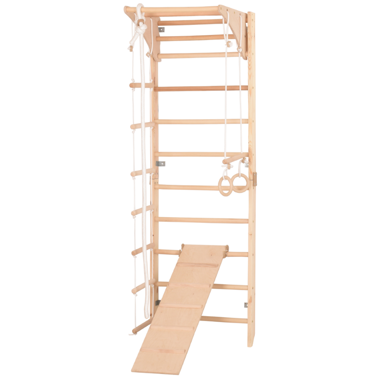 Rinagym, drewniana drabinka gimnastyczna, Kombi 3, naturalny