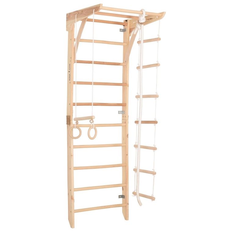 Rinagym, drewniana drabinka gimnastyczna, naturalny
