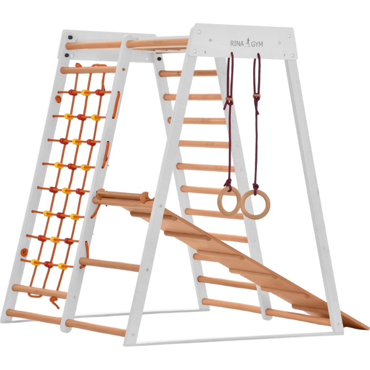 Rinagym, drewniana rama gimnastyczna, Classic, biały