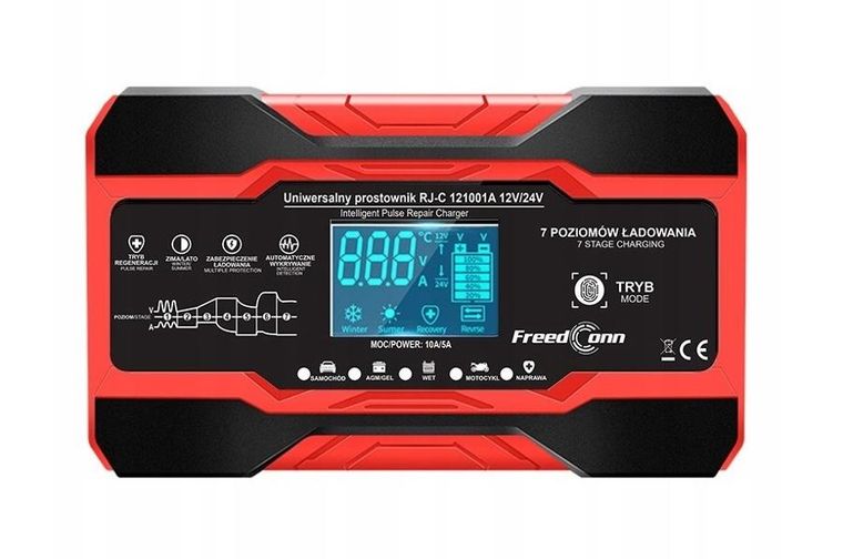 Rj Tianye, prostownik akumulatorowy, RJ-C 121001A, 12V, 10A/24V, 5A
