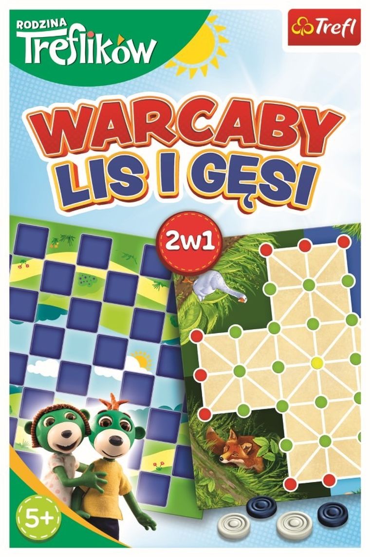 Rodzina Treflików, Warcaby + Lis i Gęsi, zestaw gier