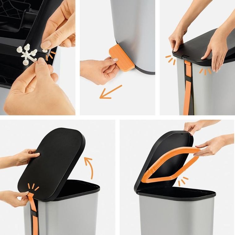 Rotho, Ribo, kosz na śmieci z pedałem, niebieski, 35l