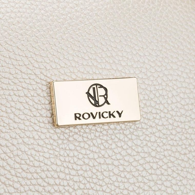 Rovicky, kosmetyczka, skóra ekologiczna, 1-komorowa, beżowa