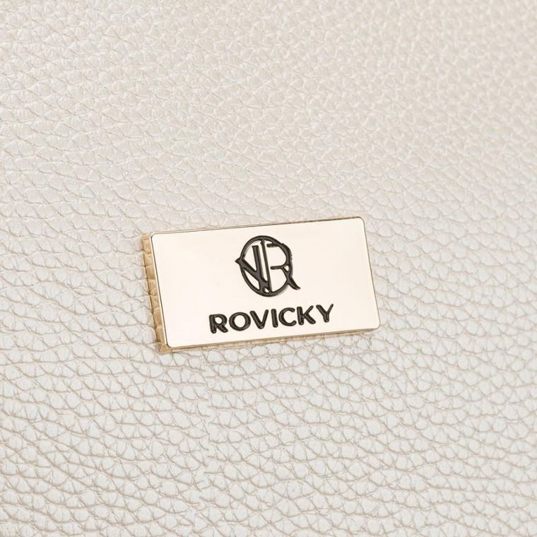 Rovicky, kosmetyczka, skóra ekologiczna, 1-komorowa, beżowa
