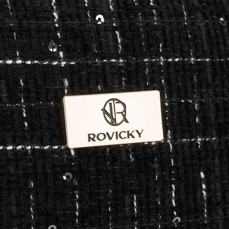 Rovicky, kosmetyczka, tkanina syntetyczna, 1-komorowa, krata, czarna