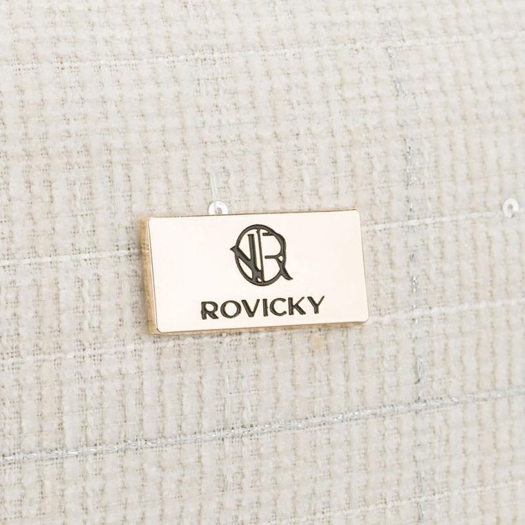 Rovicky, kosmetyczka, tkanina syntetyczna, cekinowa, beżowa