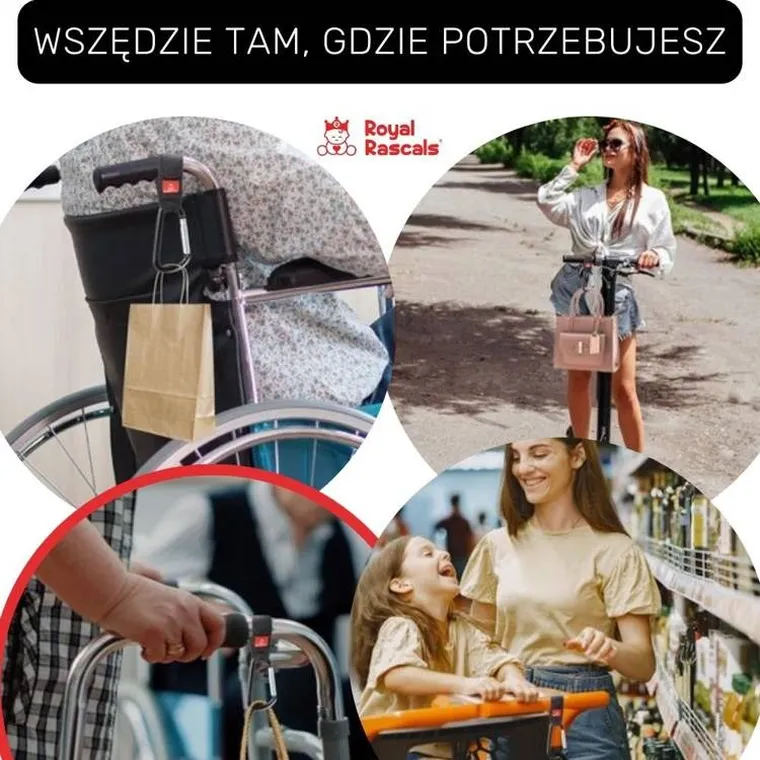 Royal Rascals, karabińczyk do wózka, czarny, 2 szt.