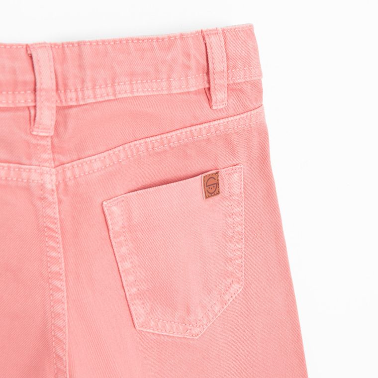 Różowe spodnie jeansowe wide leg z regulacją Cool Club