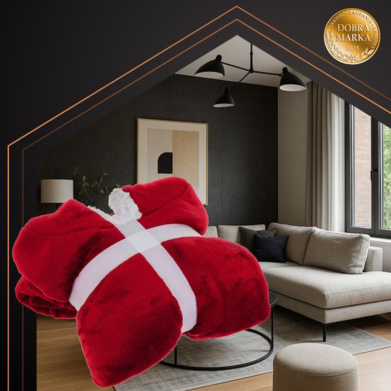 Ruhhy, bluza XXL, koc, czerwony, 26145