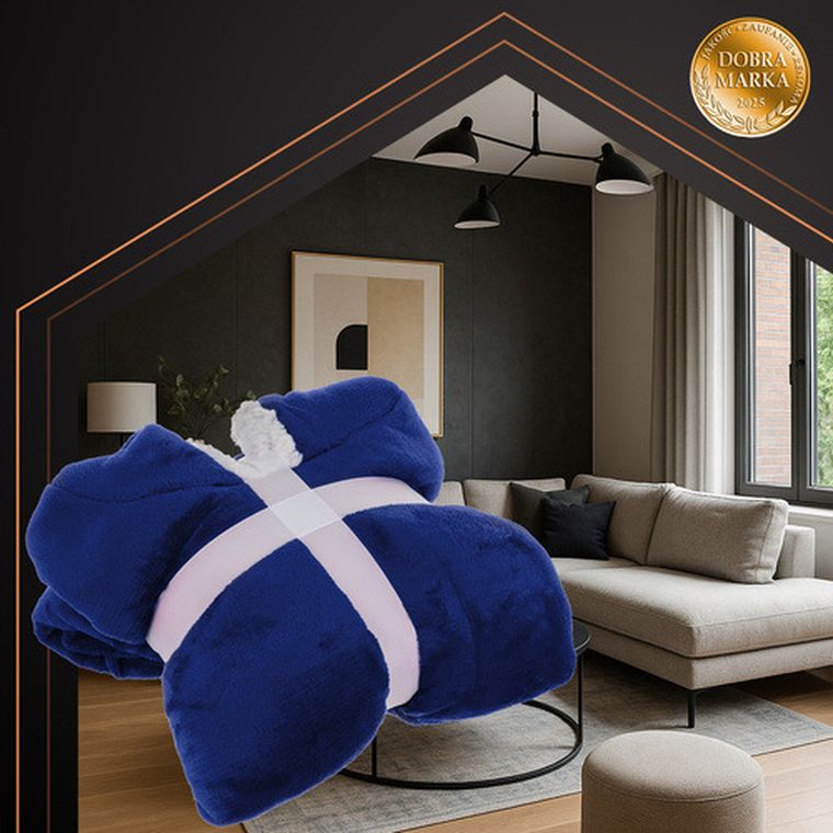 Ruhhy, bluza XXL, koc, granatowy, 26147