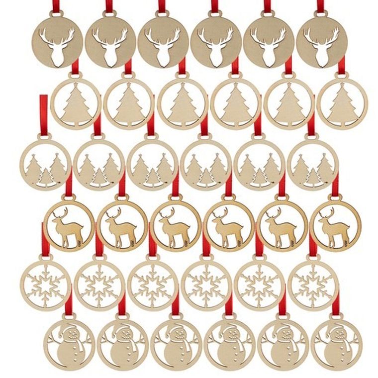 Ruhhy, bombki drewniane, 36 szt.