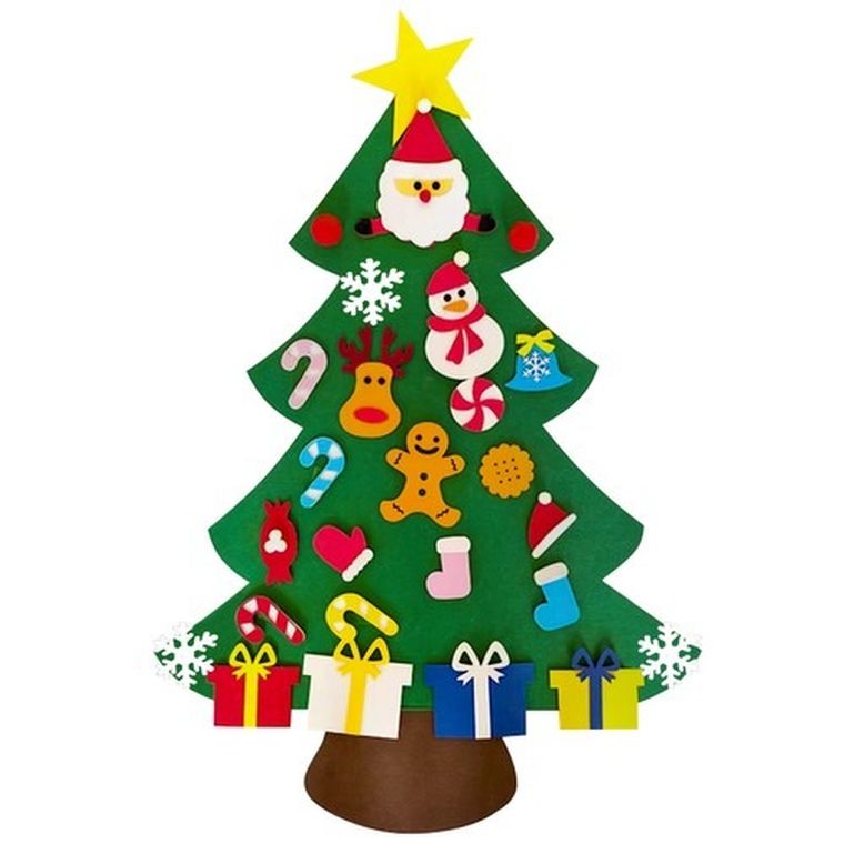 Ruhhy, choinka z filcu z ozdobami