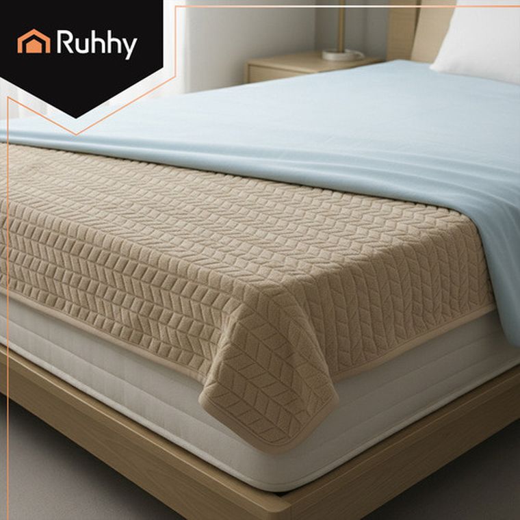 Ruhhy, mata, koc elektryczny, beżowy, 180-130 cm