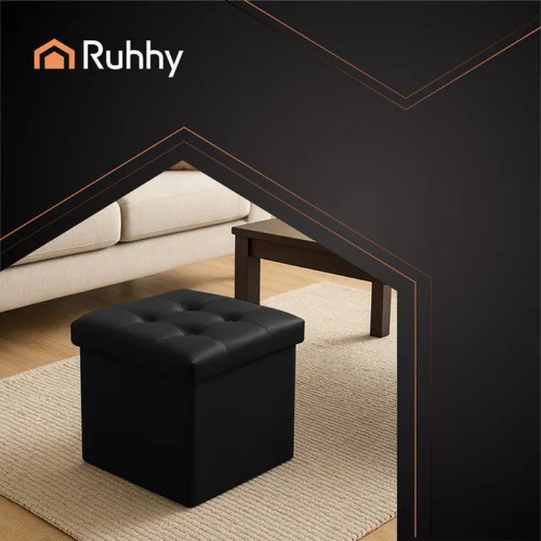 Ruhhy, pufa składana, czarna